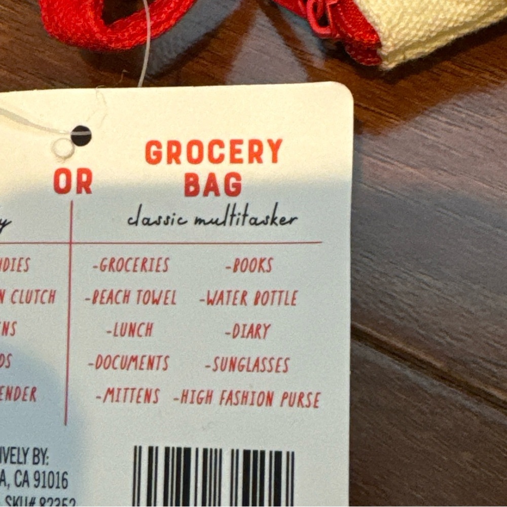 Trader Joe's Red micro Tote Bag with reusable bag holiday collection gift - Picture 6 of 7